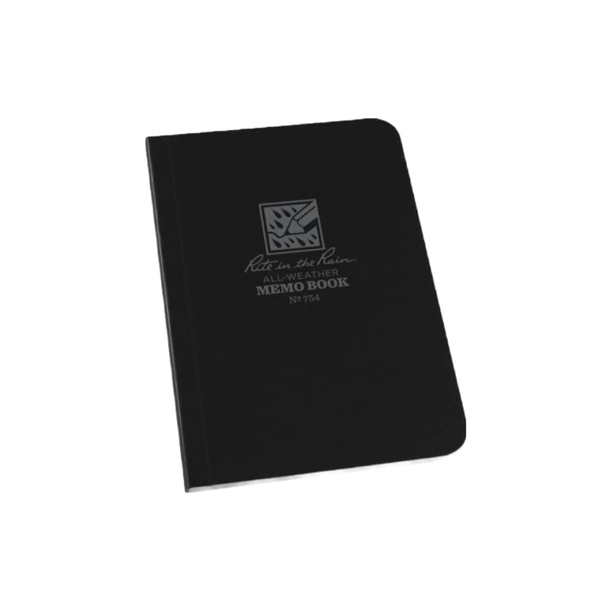 Black Lined Dotted Grid Tactical Notebook